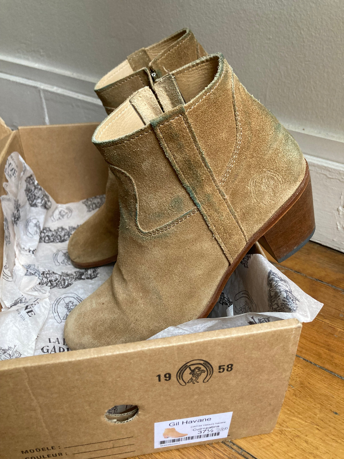 Gil Bottine Femme Velours Havane