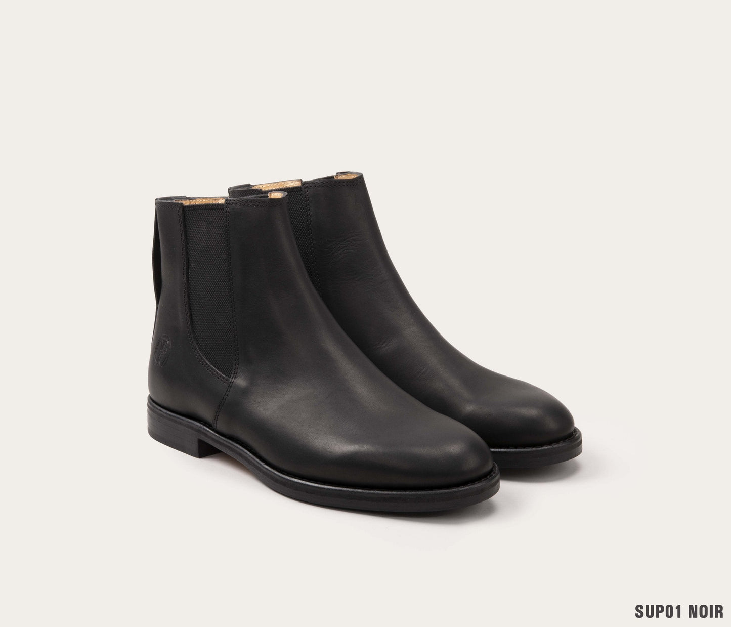 bottine à élastique, bottine homme élastique, bottine homme noir, bottine homme en cuir noir, bottine sur mesure, bottine en cuir personnalisable