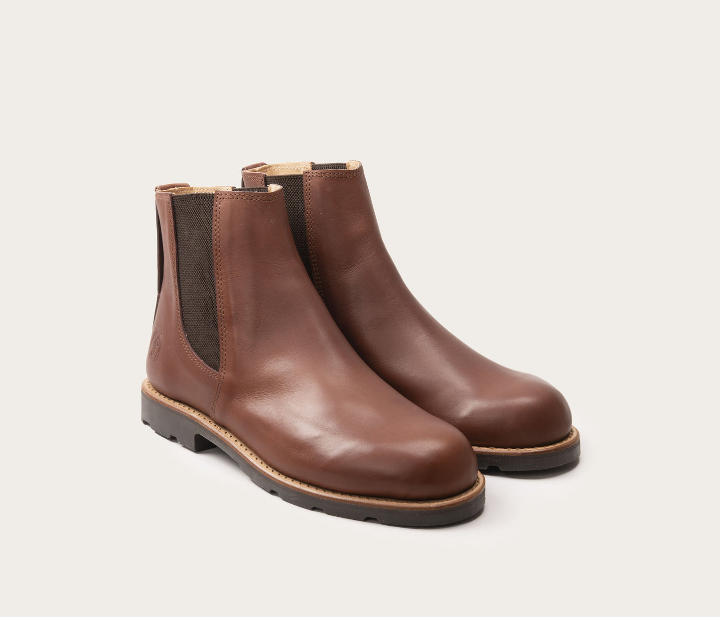 paire de boots en cuir marron femme - paire de bottines camarguaise marron pour femme - paire de boots camarguaise pour femme en cuir supotlo - uir gras français - paire de bottine élastique femme marron - paire de boots marron camarguaise pour femme