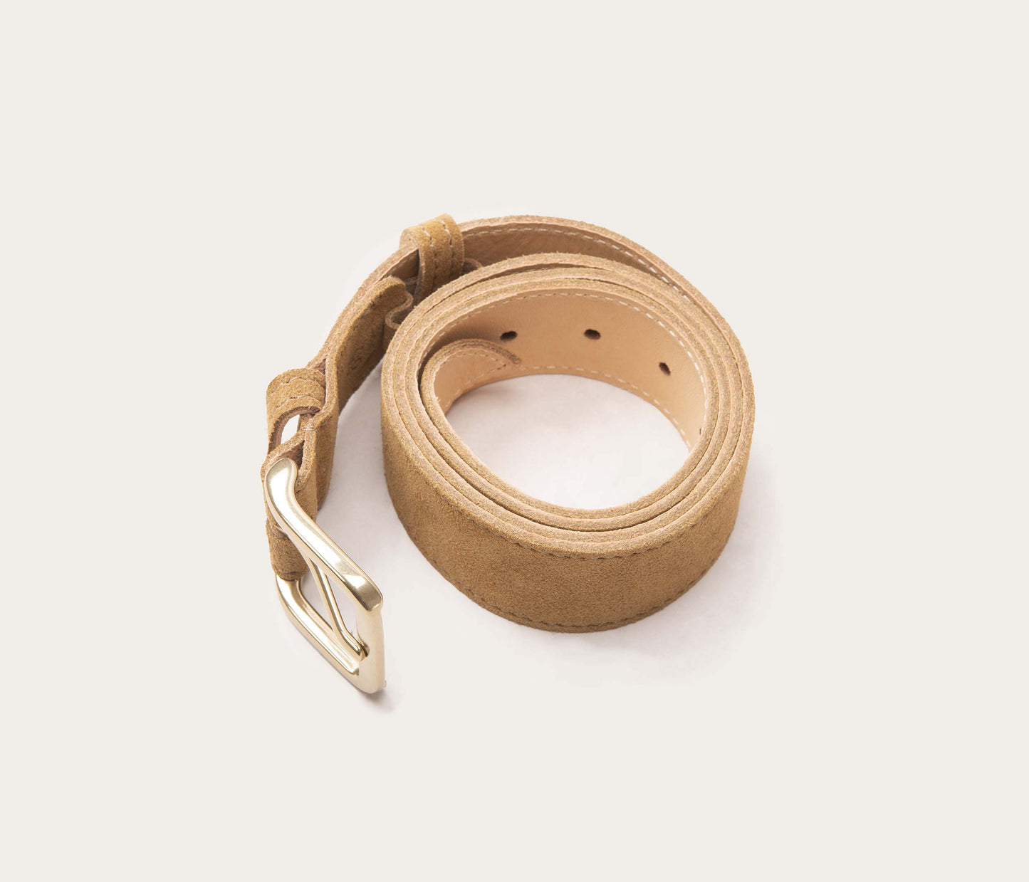Ceinture 35mm en cuir velours havane