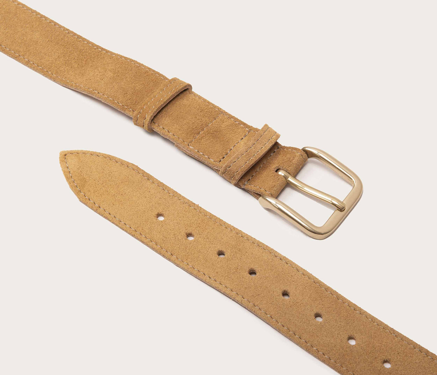 ceinture en cuir daim 35mm, ceinture en velours boucle dorée, ceinture boucle or, EPV ceinture, ceinture fabriquée artisanalement