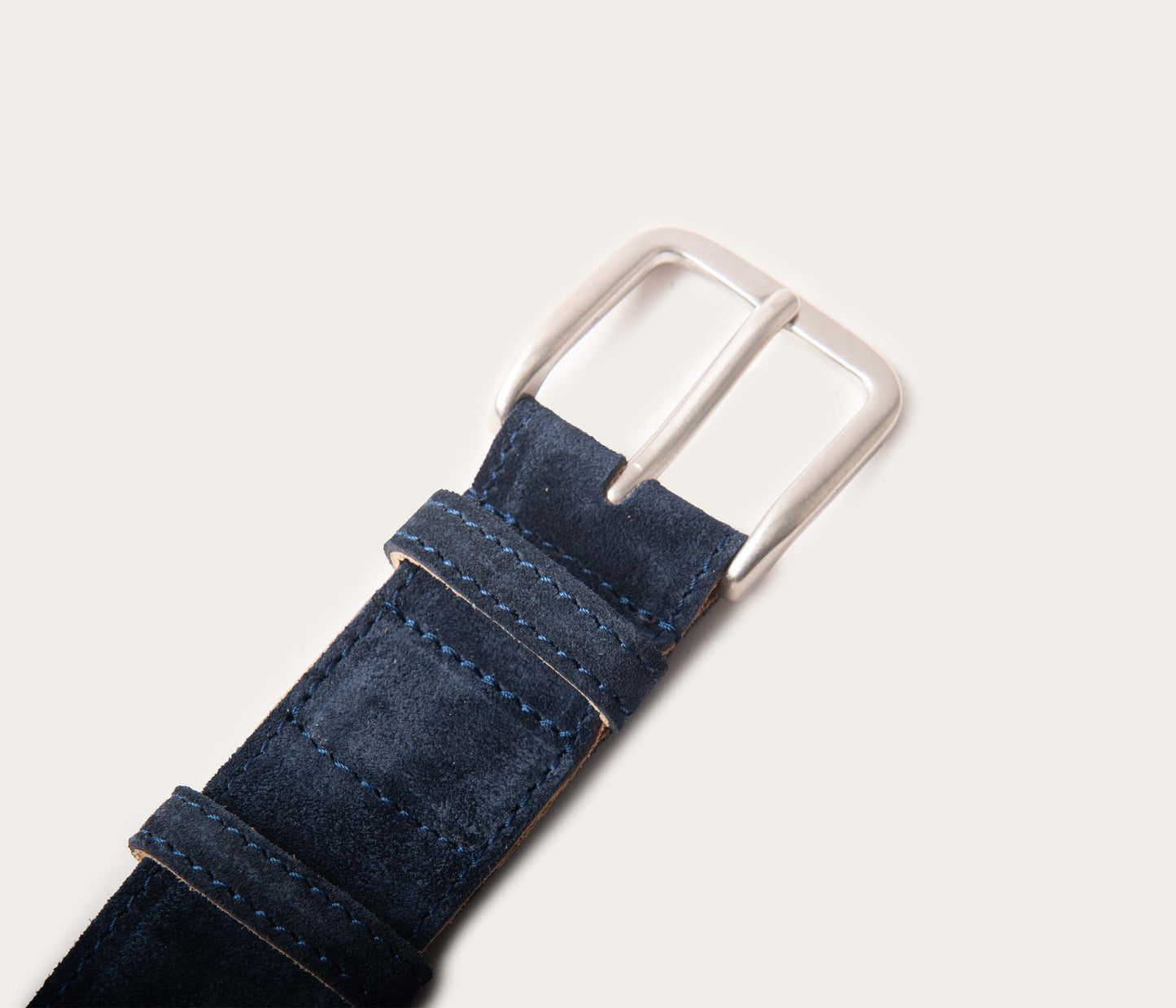 Ceinture 35mm en cuir velours Bleu
