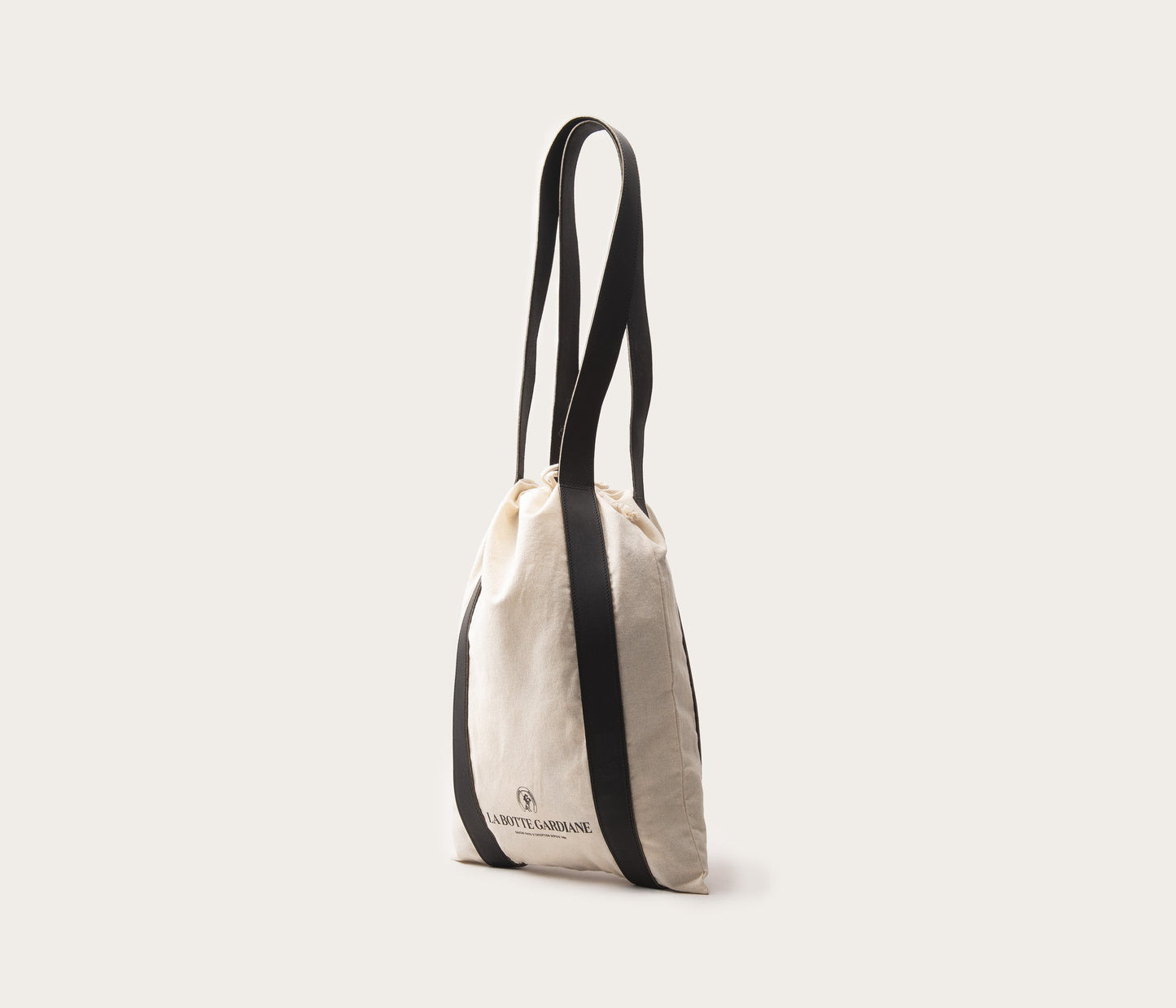 Tote Bag Coton & Cuir Noir