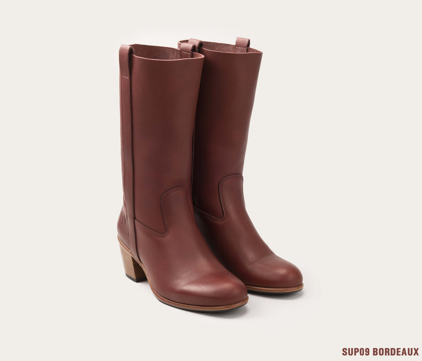 bottes bordeaux, bottes femme à talon, botte à talon, botte en cuir femme