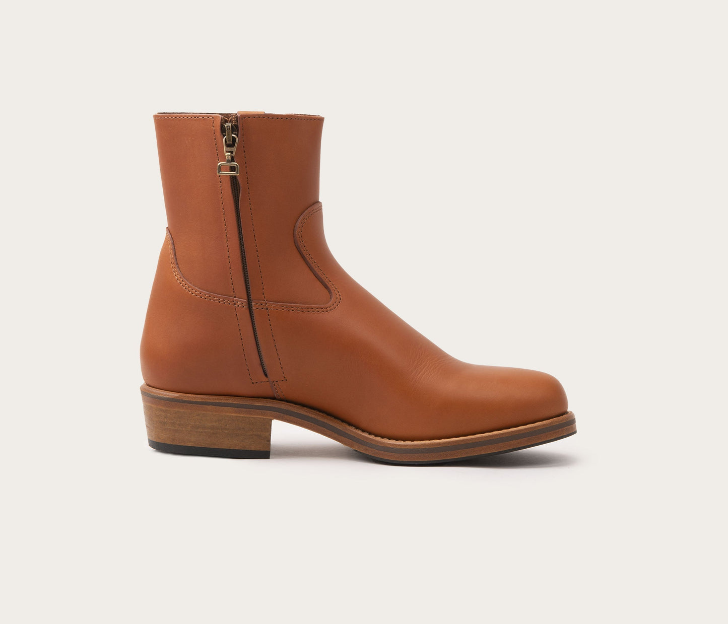 boots homme en cuir zippées - bottines en cuir homme avec un zip couleur fauve