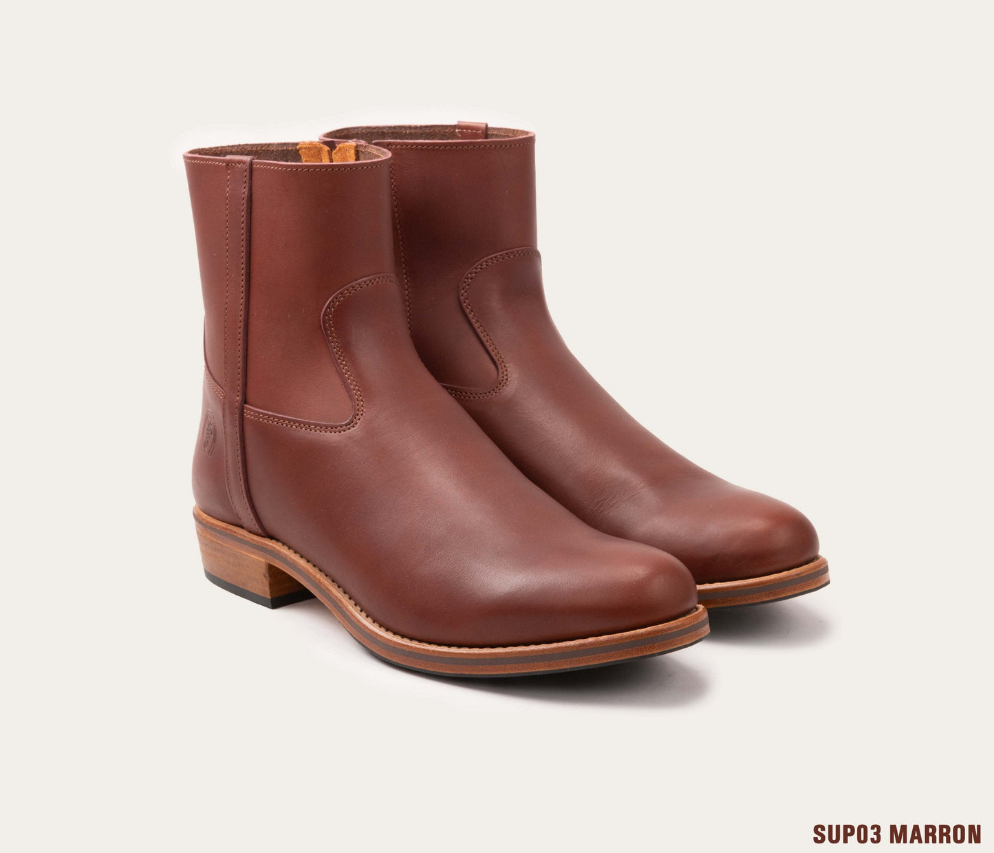 boots gardian zip, boots la botte gardiane, boots camarguaise, boots marron en cuir, boots La Botte sur mesure