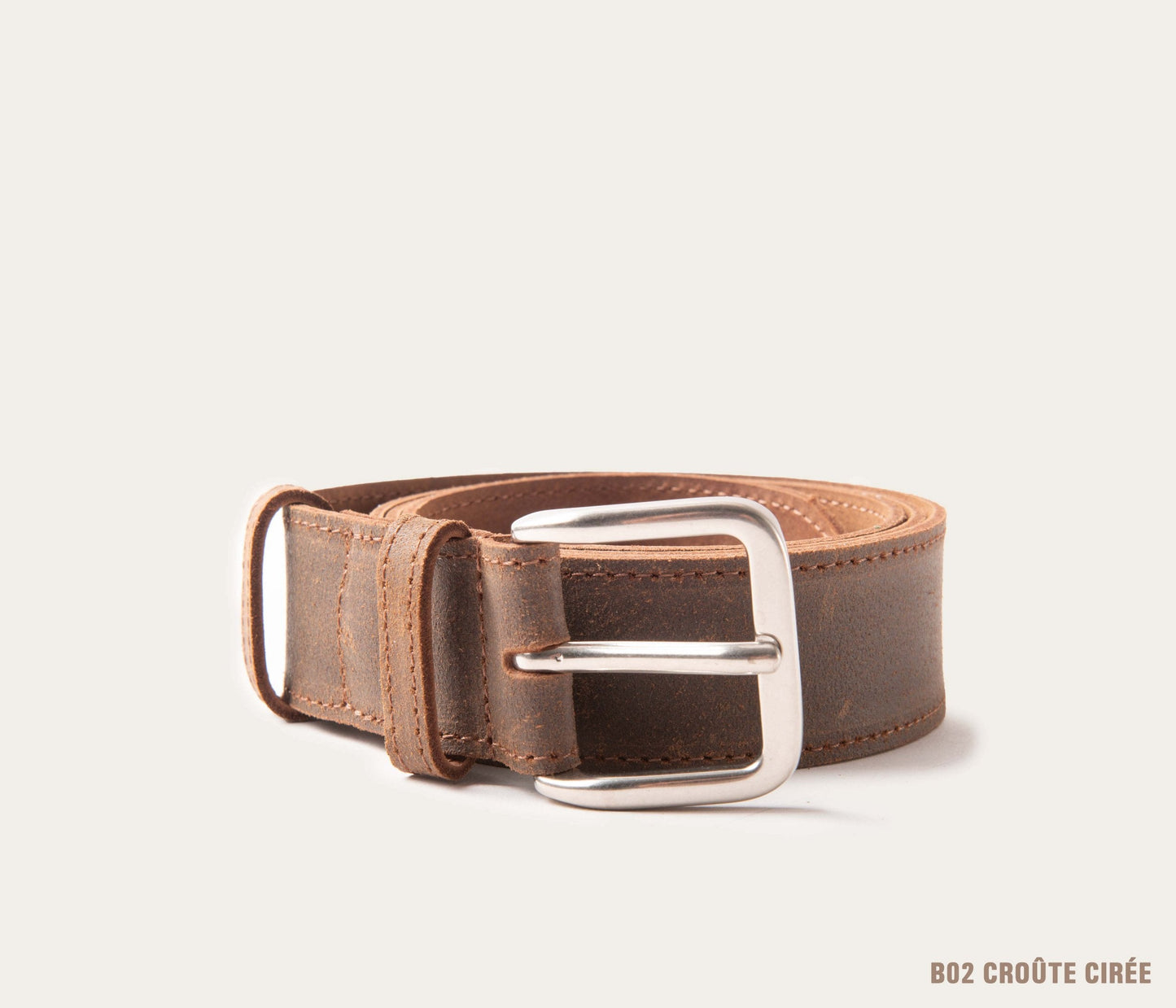 ceinture en cuir croute cirée, ceinture sur mesure, ceinture homme en cuir marron, ceinture en cuir femme