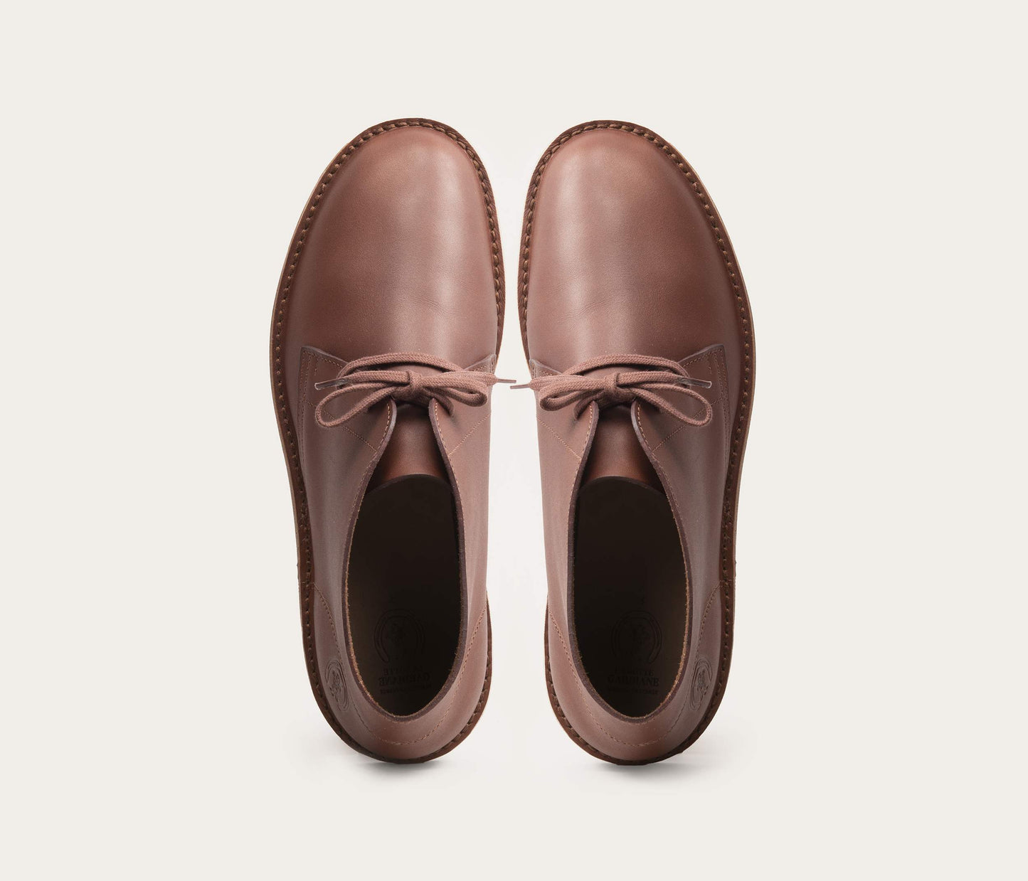 chaussure camarguaise homme et à lacets - cuir français marron - fabrication artisanale -