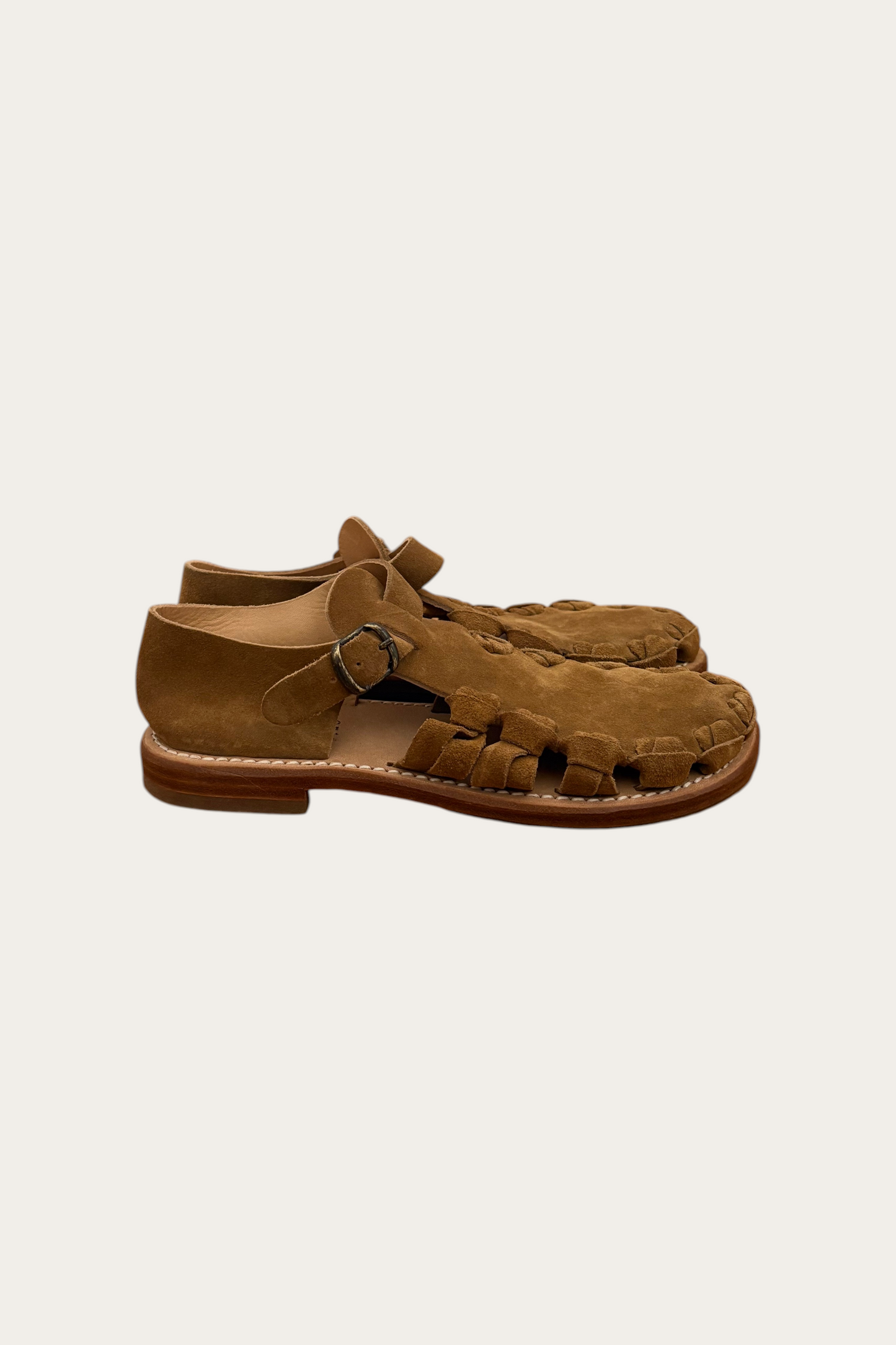 Serge Havana Leather Sandals Size 35.5 with protective soles