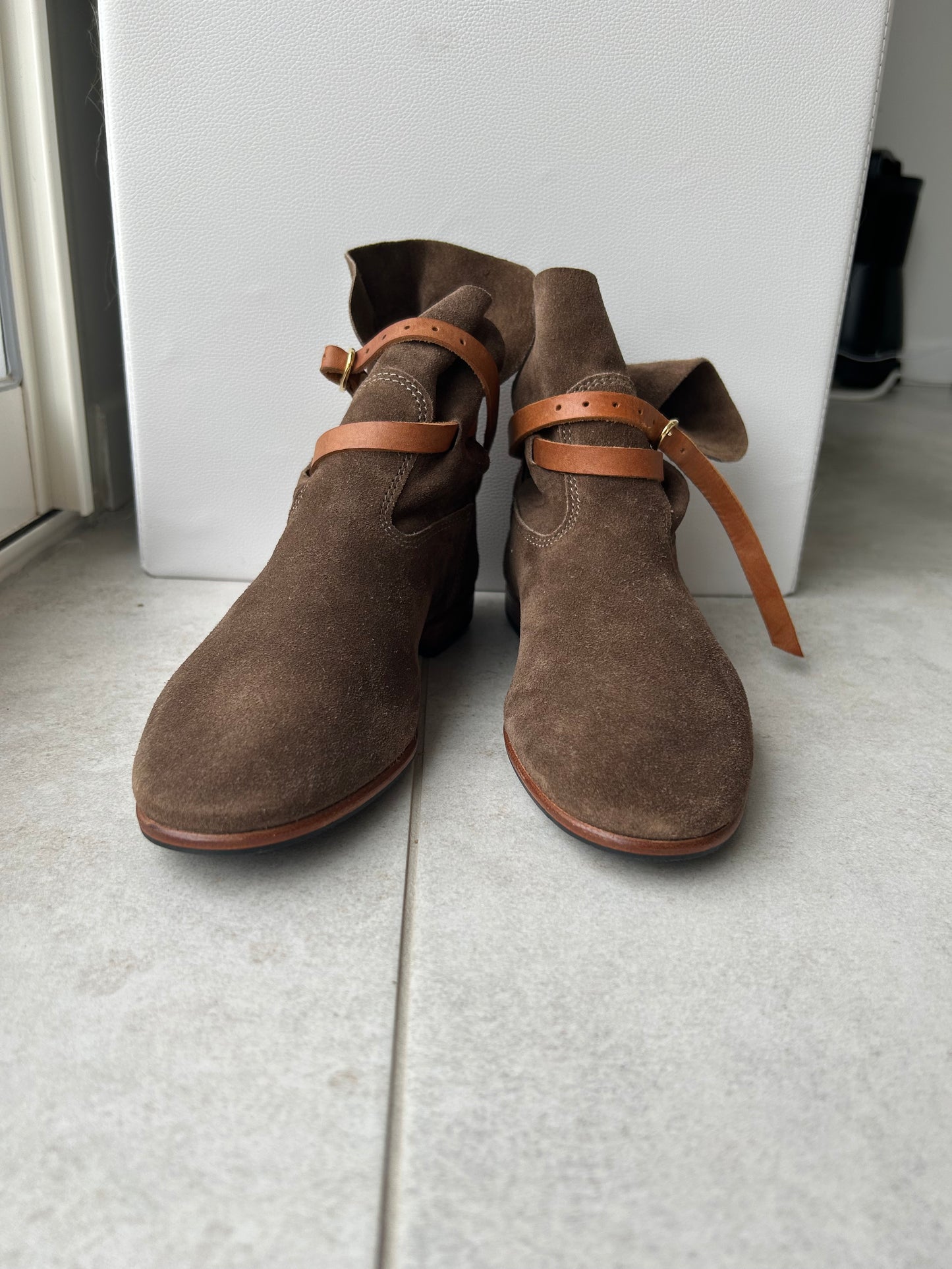 Chelby Bottine Femme Velours Taupe