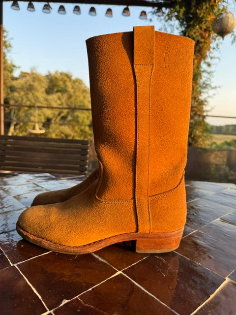 Gardian Paris Botte Femme Velours Havane