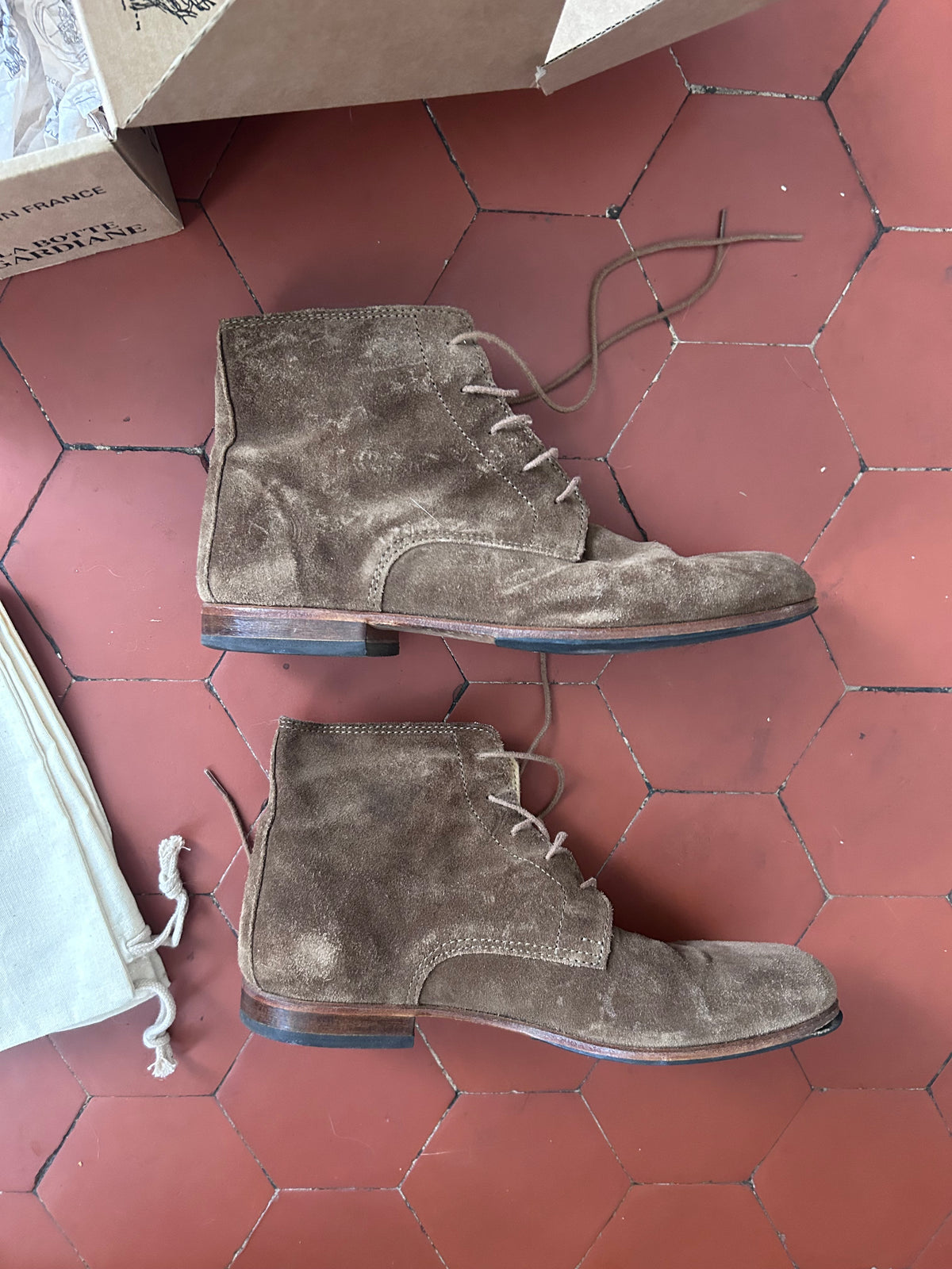 Albert Bottine Femme Velours Taupe