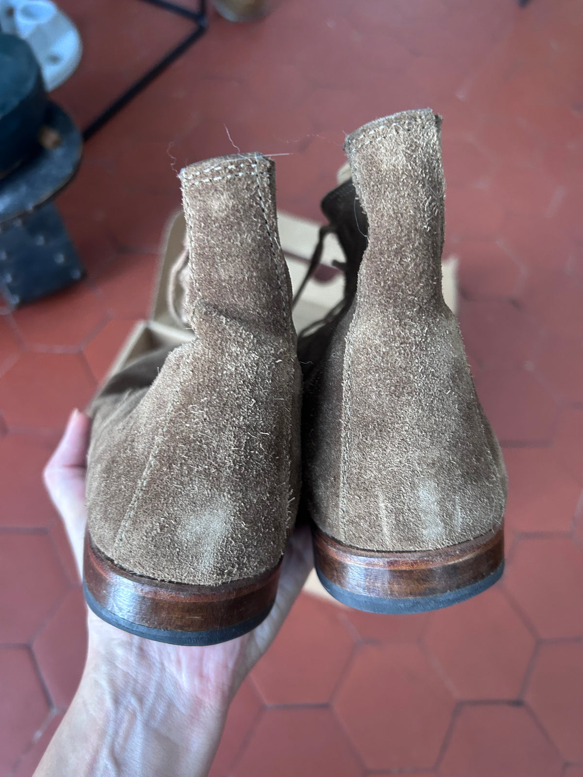 Albert Bottine Femme Velours Taupe