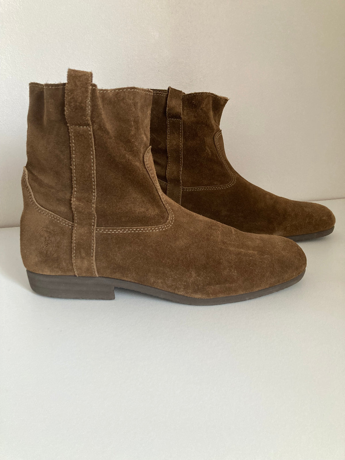 Elsa Bottine Femme Velours Taupe