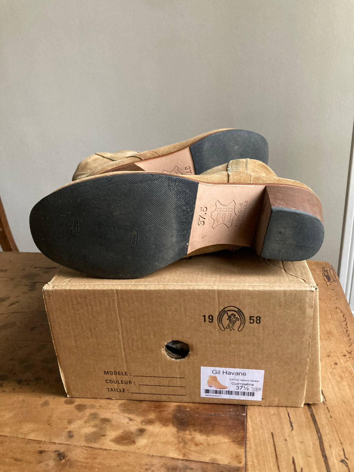 Gil Bottine Femme Velours Havane