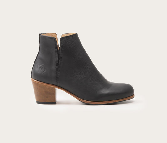 bottine femme à talon - bottine noire à talon femme - - bottine noire en cuir - la botte gardiane bottine à talon en cuir - modèle marion - bottine à talon élastique - bottine avec elastique