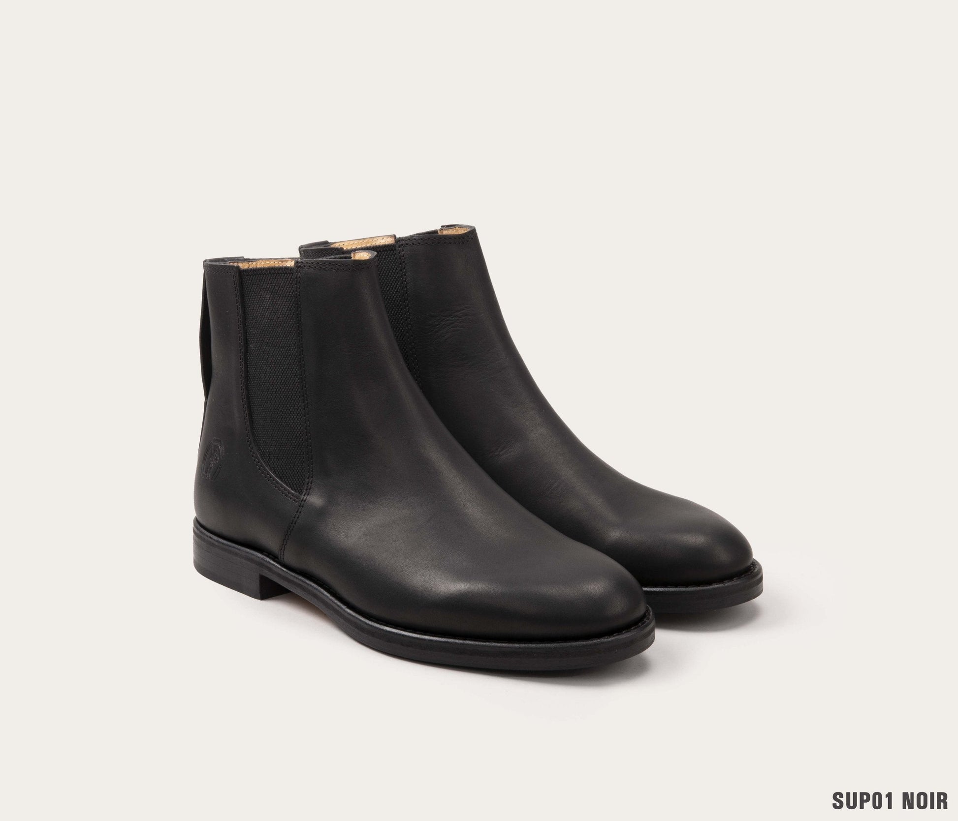 bottine à élastique, bottine homme élastique, bottine homme noir, bottine homme en cuir noir, bottine sur mesure, bottine en cuir personnalisable