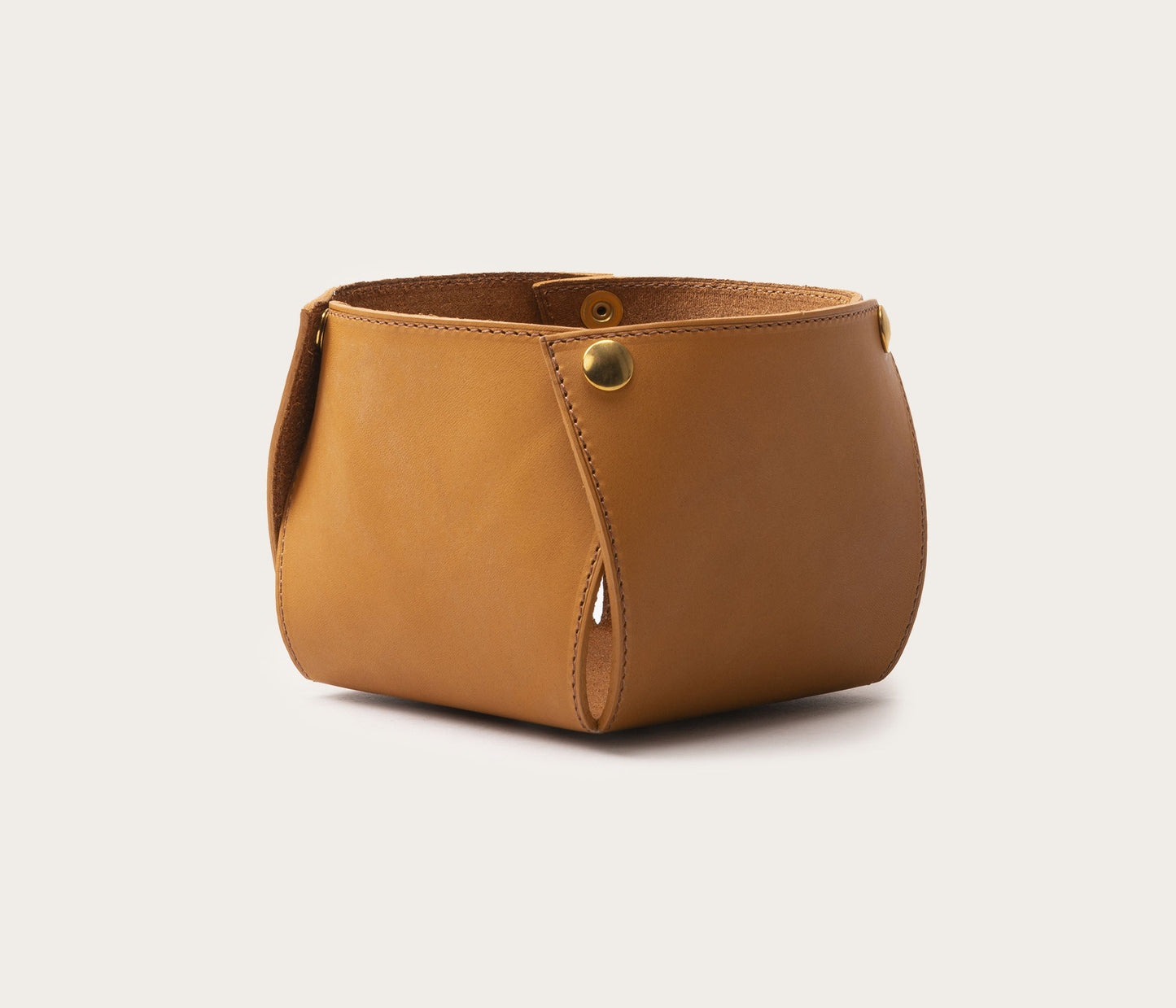 Cache pot en cuir