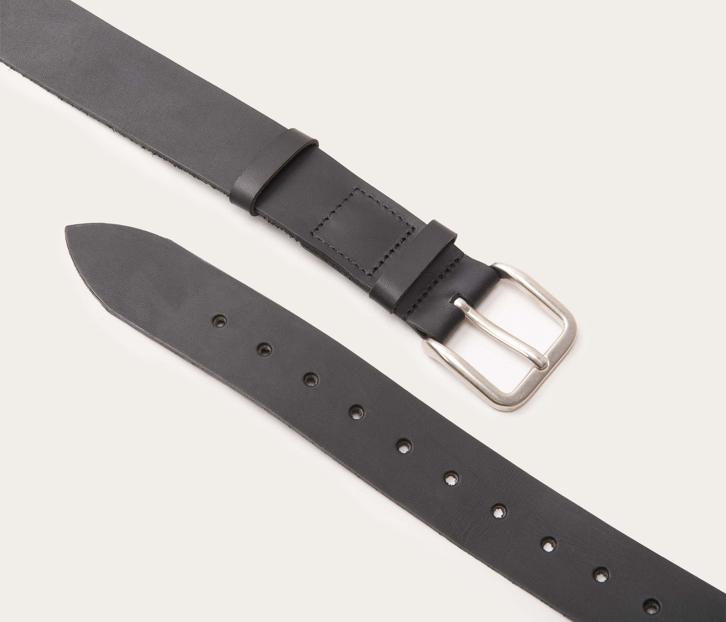 ceinture noir en cuir boucle argent, ceinture noire en cuir fabriquée en France, ceinture mixte noir camarguaise