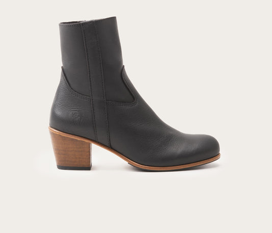 bottine à talon femme - bottine en cuir à talon - bottine noire femme - la botte gardiane bottine à talon gisele - cuir souple noir bottine - bottine camarguaise femme à talon