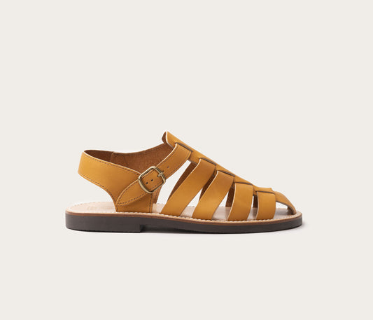 sandale de pêcheur - sandale style pecheur en cuir - sandale homme en cuir - sandale style tropézienne - sandale style chaussures de pecheurs en cuir naturel pour homme - homme sandale en cuir - sandale en cuir naturel français - la botte gardiane sandale homme