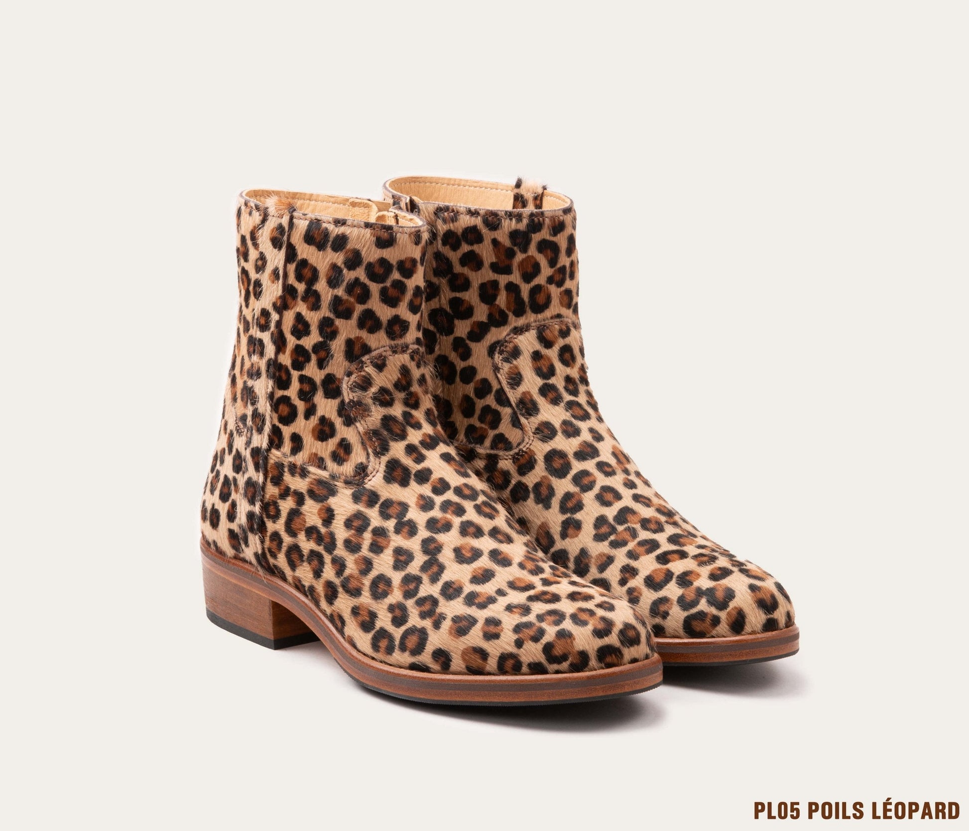 bottine léopard en cuir, bottine femme sur mesure, bottine léopard femme